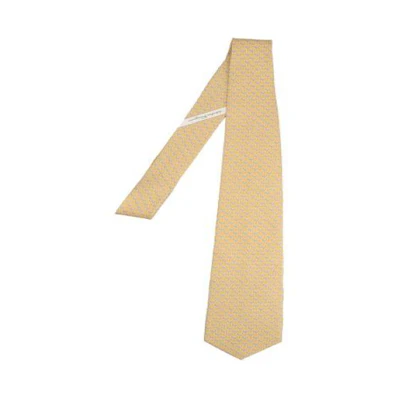 FERRAGAMO Letter Print Yellow Tie for Men. 350814757981