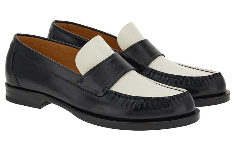 Order 페라가모 블랙화이트 로고 로퍼 021722-762698