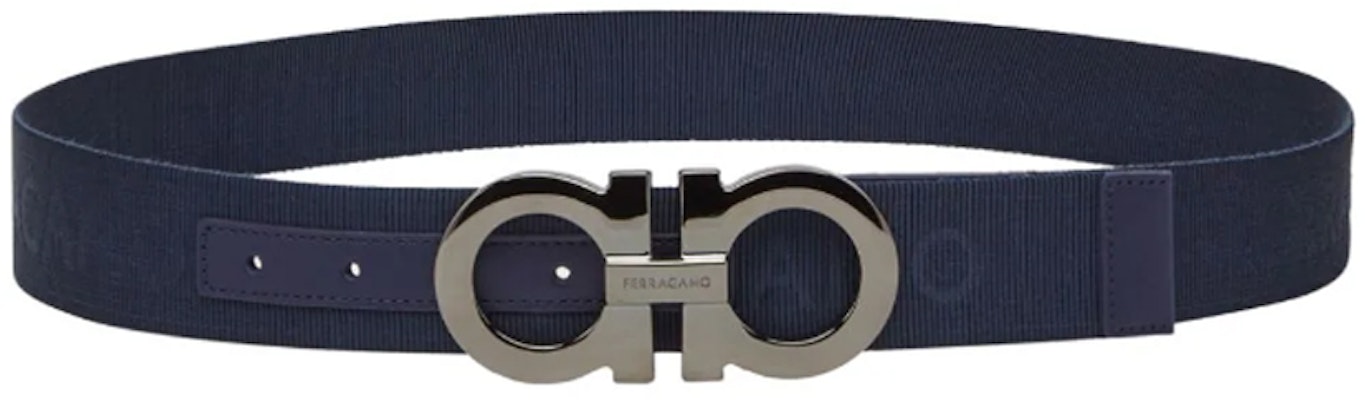 菲拉格慕男士蓝色织物皮革腰带带LOGO设计。 6702860770724 Buy 菲拉格慕男士蓝色织物皮革腰带带LOGO设计。 6702860770724