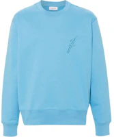 FERRAGAMO Logo Embroidered Relaxed Fit Sweatshirt Light Blue 773479 FERRAGAMO Logo Embroidered Relaxed Fit Sweatshirt Light Blue 773479