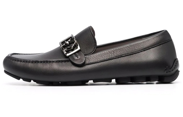 FERRAGAMO Logo Loafers 'Black Leather'