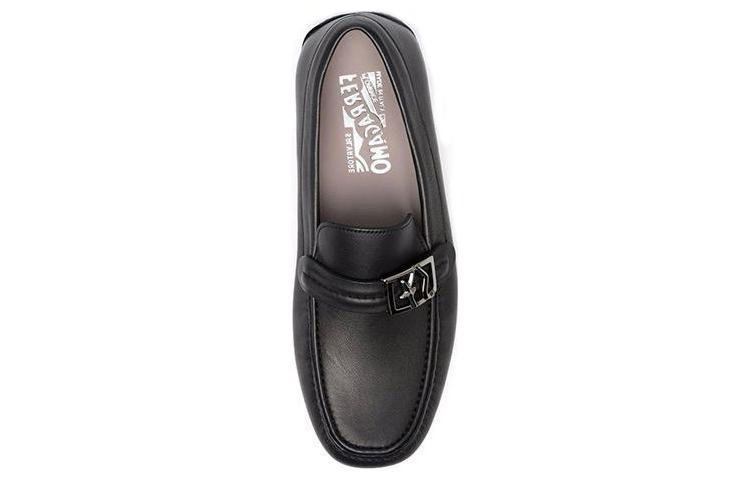 FERRAGAMO Logo Loafers 'Black Leather' 圖 4