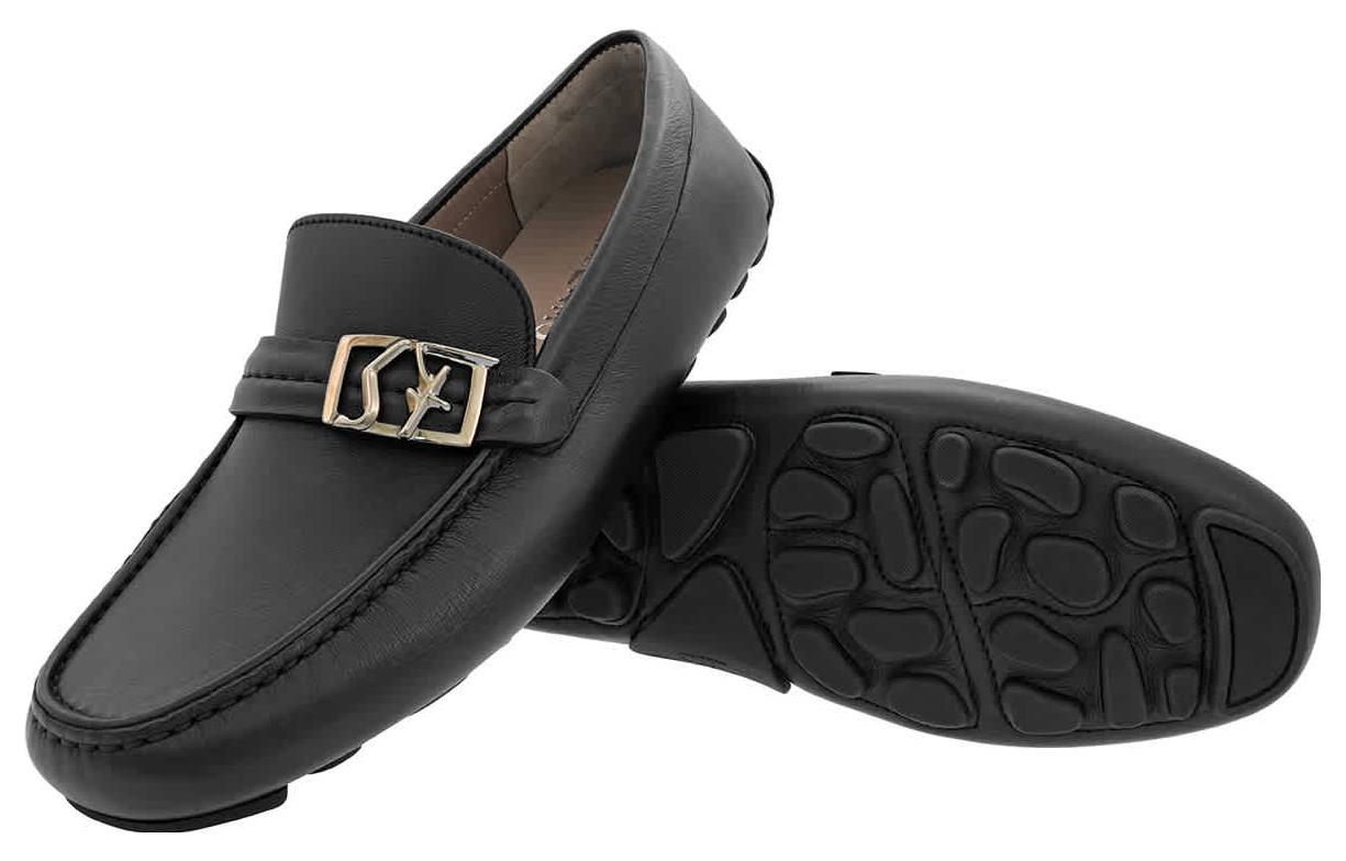 FERRAGAMO Logo Loafers 'Black Leather' 圖 5