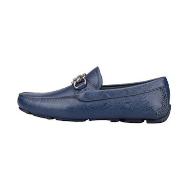 FERRAGAMO Low-Top Fashion Casual Leather 'Blue'
