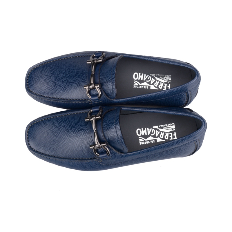 Shop FERRAGAMO Sepatu Sneaker Kasual Kulit 'Biru' 671734-024728