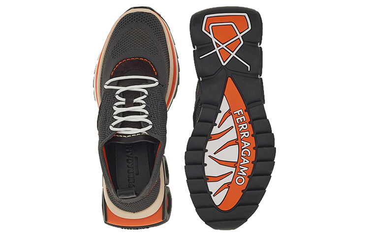 FERRAGAMO Low-Top Lace-Up 'Grey Fabric Leather' 圖 4