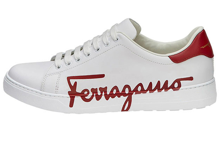 Buy FERRAGAMO Kasut Rendah Ikat Tali 'Putih Merah' 020490-747220