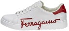 Buy FERRAGAMO 低帮白红色系带鞋 020490-747220