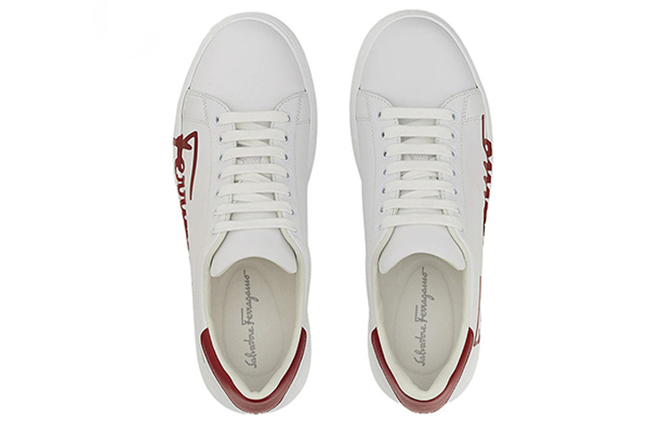 Lookbook FERRAGAMO Kasut Rendah Ikat Tali 'Putih Merah' 020490-747220