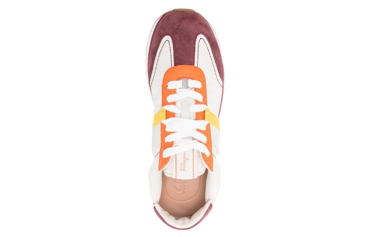 FERRAGAMO Low-Top Lace-Up 'White Red Silver' 圖 4