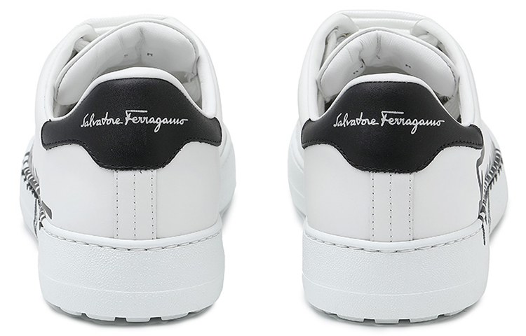 Shop FERRAGAMO Low-Top Logo Print 'White Fashion' 020490-747219