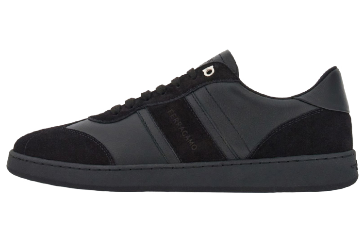 FERRAGAMO Low-Top Sneakers 'Black Velvet Leather' 021572-765745