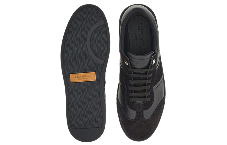 Purchase FERRAGAMO Sepatu Low-Top 'Kulit Beludru Hitam' 021572-765745
