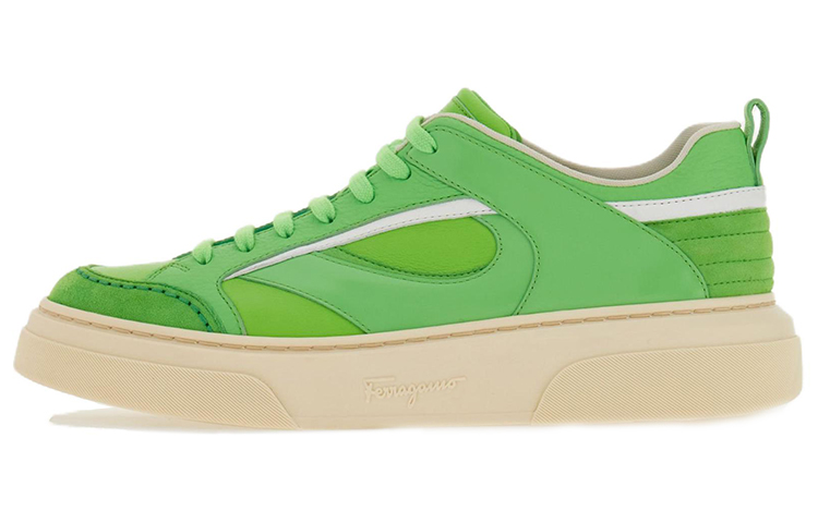 FERRAGAMO Low-Top Lace-Up 'Green Suede'