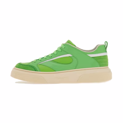 FERRAGAMO Low-Top Lace-Up 'Green Suede'