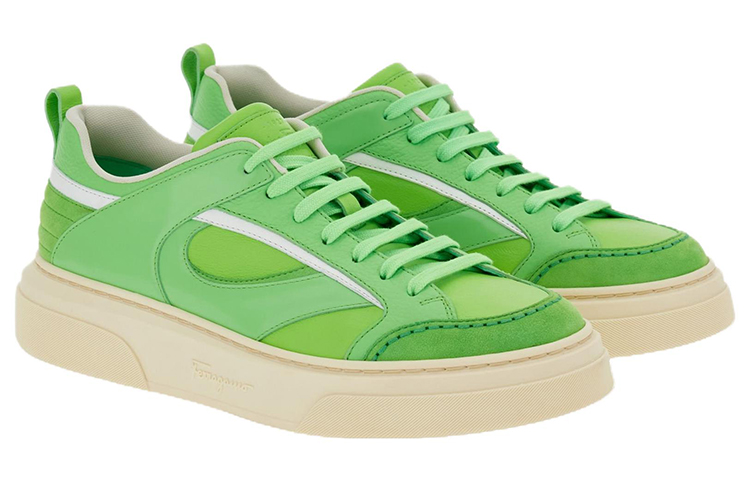 FERRAGAMO Low-Top Lace-Up 'Green Suede' 圖 2