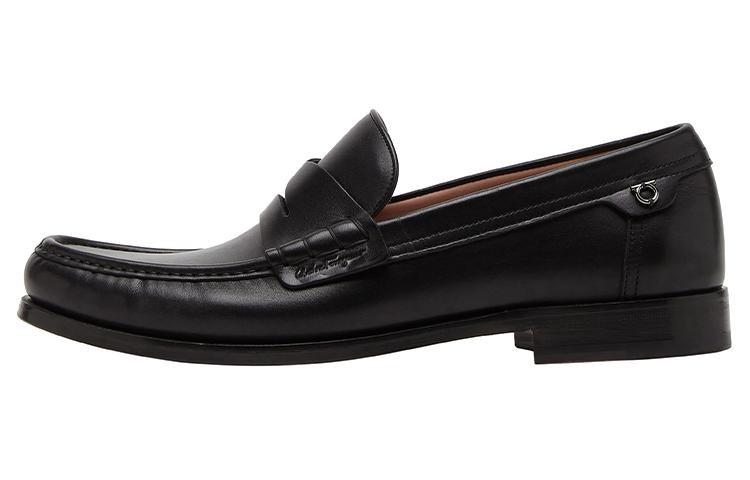 FERRAGAMO Low Top Leather Sneakers 'Black' 020232-741526