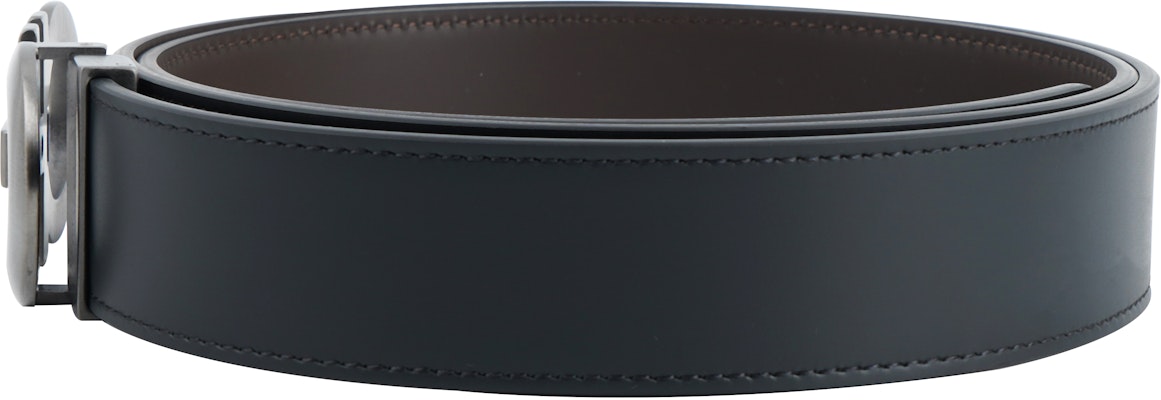 Ferragamo磨砂皮革腰带,双面扣头,黑色,宽3.5cm 675542-0464231 Sizing Ferragamo磨砂皮革腰带,双面扣头,黑色,宽3.5cm 675542-0464231