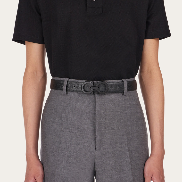 Purchase Ferragamo 八角形标志牌真皮腰带 黑色 3.2CM宽 670266765786