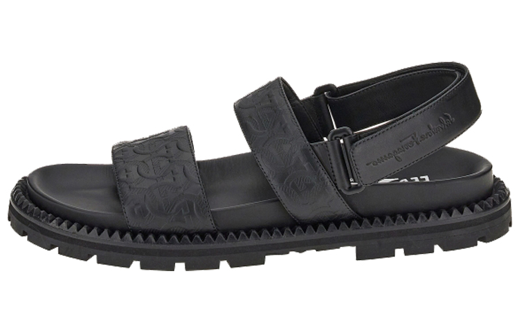 FERRAGAMO Open-Toe Velcro Slide 'Fashion Black'