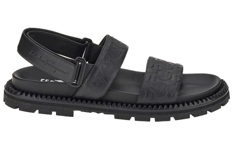 FERRAGAMO Open-Toe Velcro Slide 'Fashion Black' 圖 2