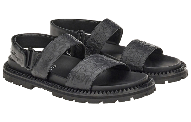 FERRAGAMO Open-Toe Velcro Slide 'Fashion Black' 圖 3