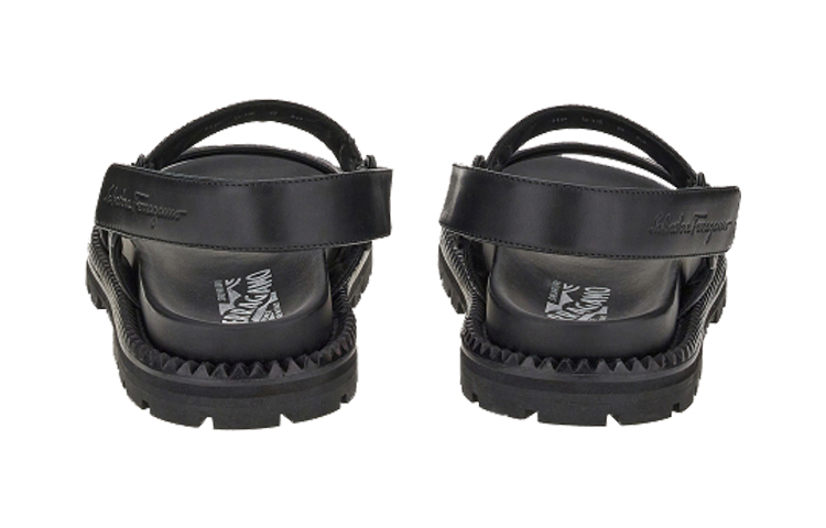 FERRAGAMO Open-Toe Velcro Slide 'Fashion Black' 圖 5