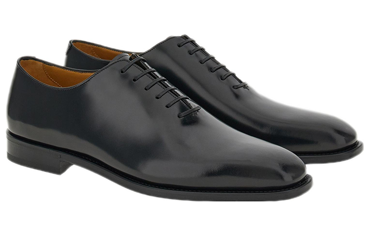 Order 페라가모 블랙 레더 옥스퍼드 로우 021279-760172