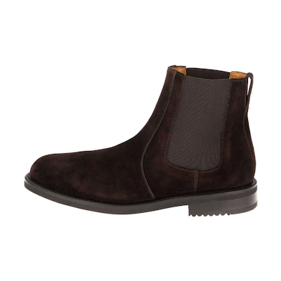 FERRAGAMO Polished Calfskin Chelsea Boots 'Coffee'