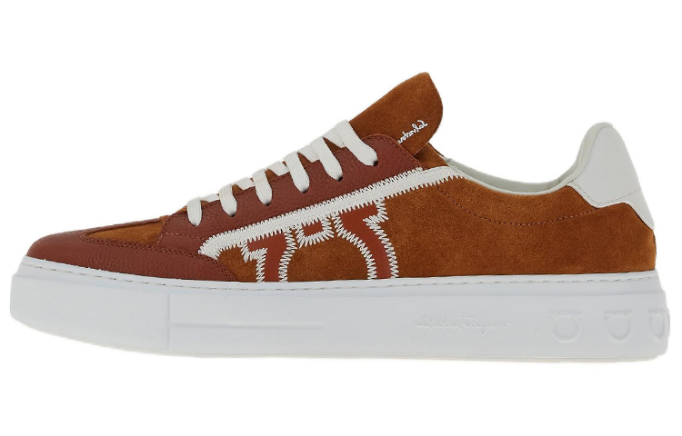 FERRAGAMO Polished Lace-Up 'Brown White' 02B726-757668