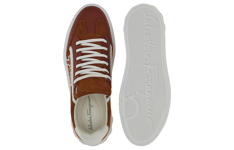 Purchase FERRAGAMO Gepolijste Veterschoen ''Bruin Wit'' 02B726-757668