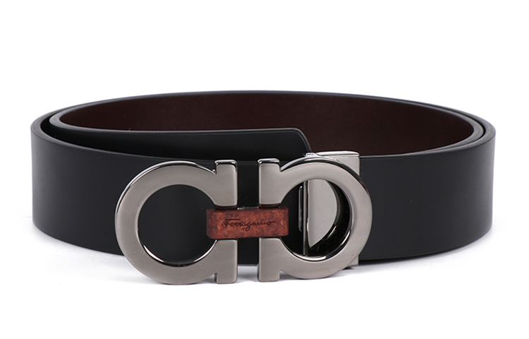 Lookbook Ferragamo Reversible Black/Brown Bovine Leather Belt, 3.4CM Width 678783-0476363