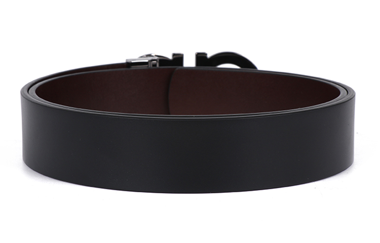 Details for Ferragamo Reversible Black/Brown Bovine Leather Belt, 3.4CM Width 678783-0476363