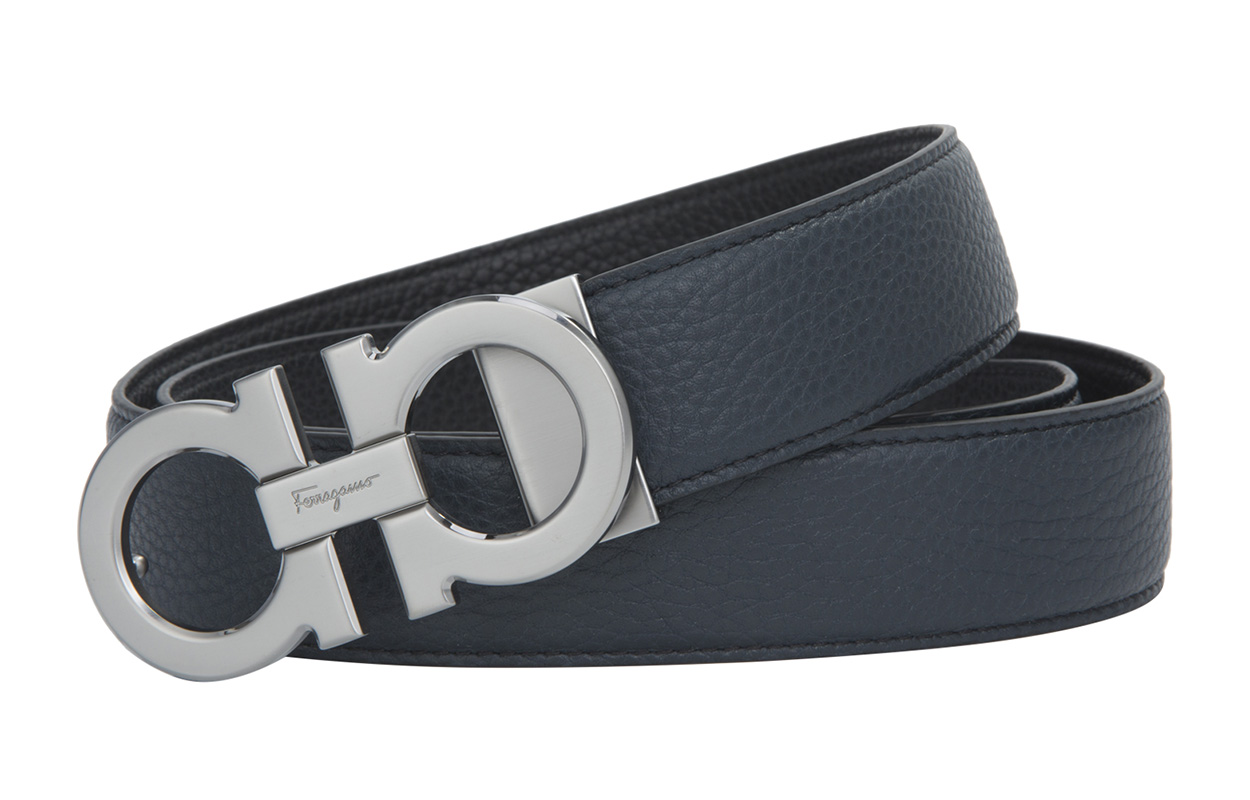 FERRAGAMO Reversible Dual-Tone Leather Belt with Adjustable Buckle 3.5cm 679710-697875
