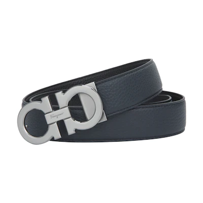 FERRAGAMO Reversible Dual-Tone Leather Belt with Adjustable Buckle 3.5cm 679710-697875