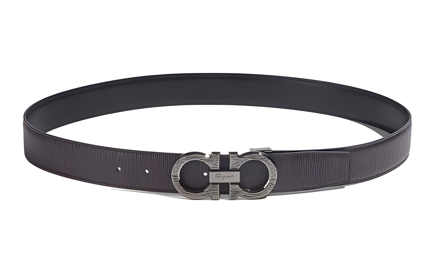 Ferragamo Reversible Gancini Leather Belt Brown 3.5cm 679942-723916