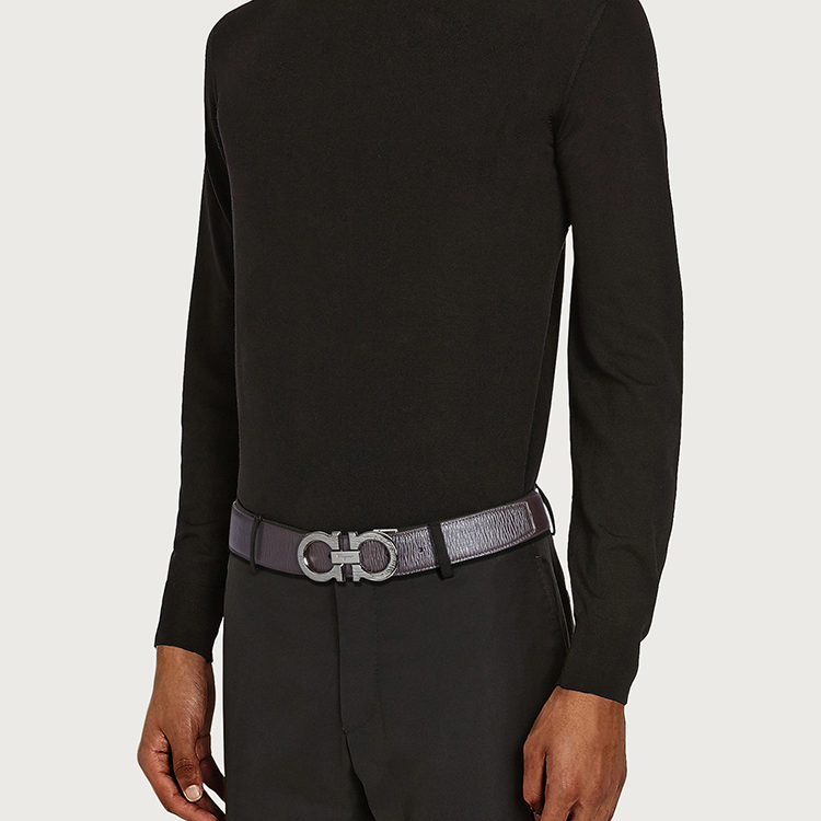 Ferragamo Reversible Gancini Leather Belt Brown 3.5cm 679942-723916 圖 4