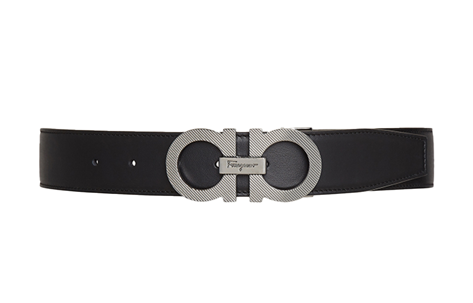 Ferragamo Reversible Leather Belt, Black/Walnut, 3.5cm Width 67A163-0725428