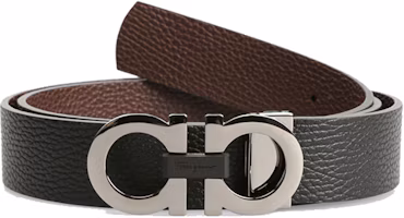 Order Ferragamo 雙面皮帶, 黑色/核桃棕, 3.5公分寬 678783-0476361