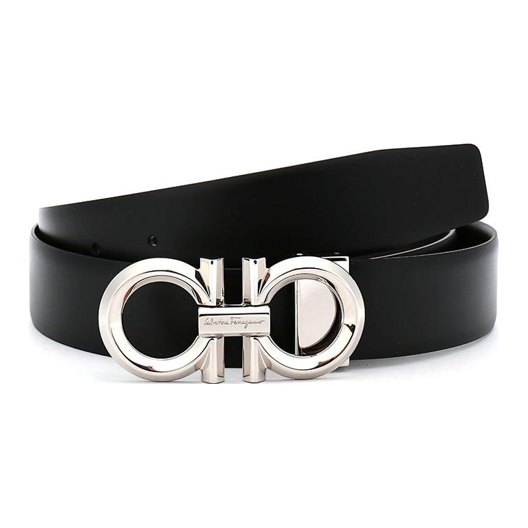 Lookbook Ferragamo 双面皮带, 黑色/胡桃色, 3.5厘米 679939-0694743