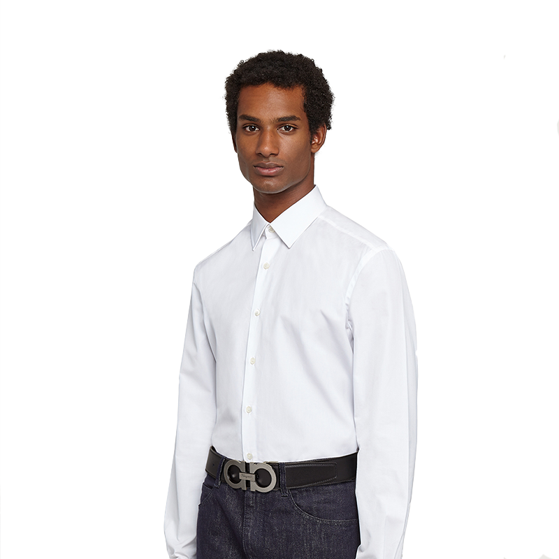 Ferragamo Reversible Leather Belt, Black/Walnut, 3.5cm Width 67A163-0725428 圖 4