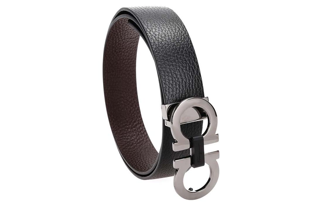 Purchase Ferragamo Tali Pinggang Kulit Boleh Balik, Hitam/Walnut, Lebar 3.5cm 678783-0476361