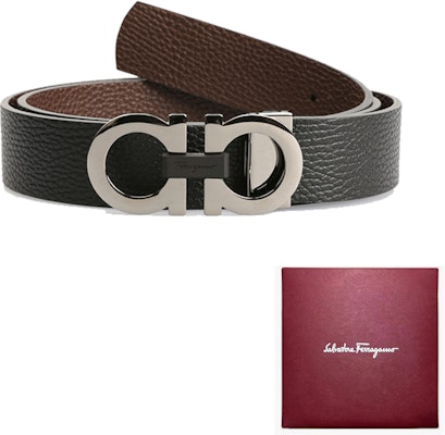 Ferragamo Tali Pinggang Kulit Boleh Balik, Hitam/Walnut, Lebar 3.5cm 678783-0476361 Cheap Ferragamo Tali Pinggang Kulit Boleh Balik, Hitam/Walnut, Lebar 3.5cm 678783-0476361