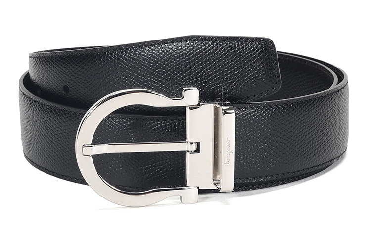 Ferragamo Reversible Leather Belt, Pin Buckle, Black/Brown, 3.5cm 679781-0675140