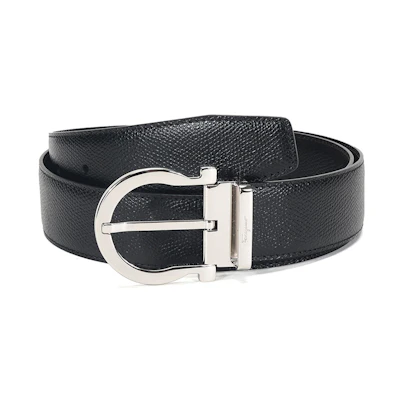 Ferragamo Reversible Leather Belt, Pin Buckle, Black/Brown, 3.5cm 679781-0675140