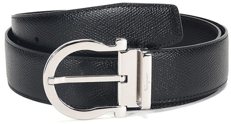 Cinturón reversible Ferragamo de cuero, hebilla de pin, negro/marrón, 3.5cm 679781-0675140 Order Cinturón reversible Ferragamo de cuero, hebilla de pin, negro/marrón, 3.5cm 679781-0675140