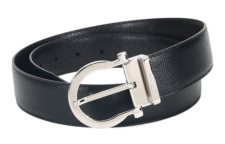 Ferragamo Reversible Leather Belt, Pin Buckle, Black/Brown, 3.5cm 679781-0675140 圖 3