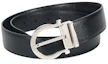 Lookbook Cinturón reversible Ferragamo de cuero, hebilla de pin, negro/marrón, 3.5cm 679781-0675140