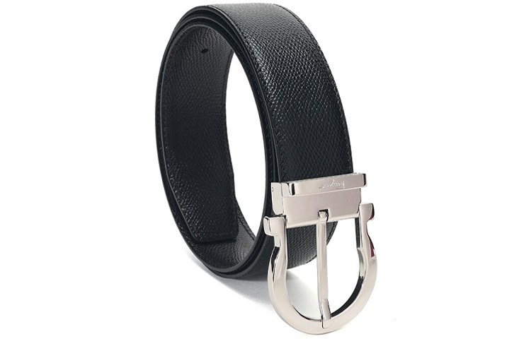 Ferragamo Reversible Leather Belt, Pin Buckle, Black/Brown, 3.5cm 679781-0675140 圖 4