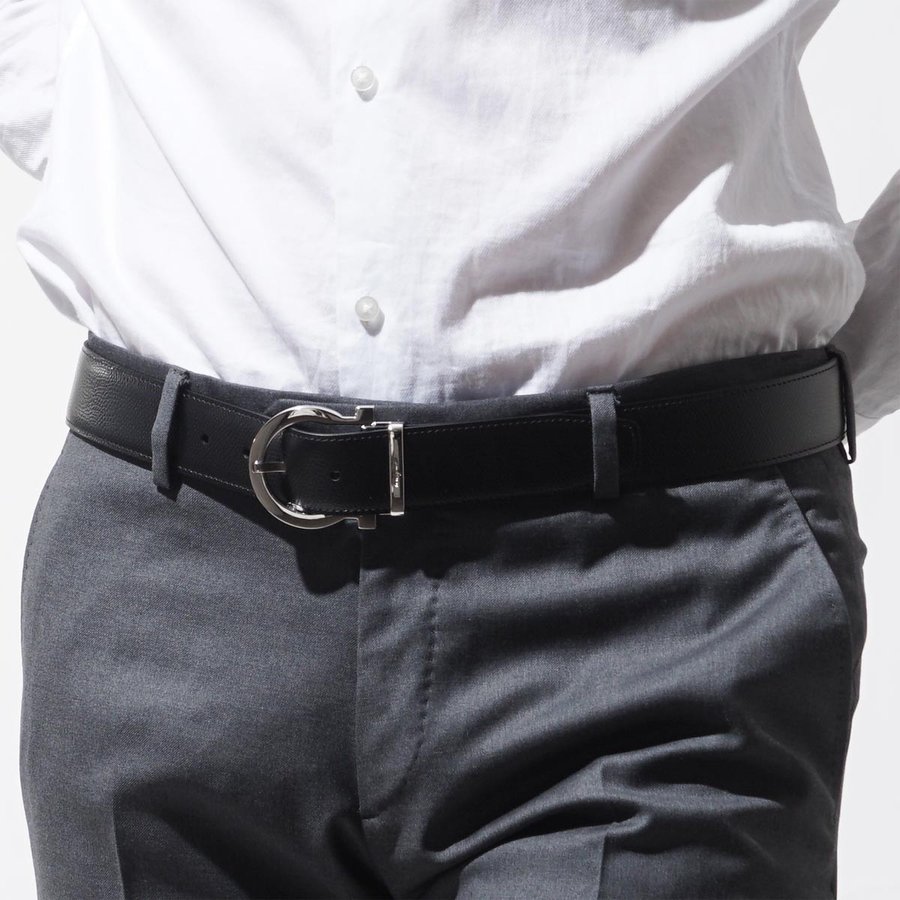 Ferragamo Reversible Leather Belt, Pin Buckle, Black/Brown, 3.5cm 679781-0675140 圖 6